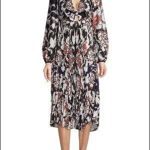 Delfi Women Midi Dress. Claudine Printed Stretch Crepe Dress